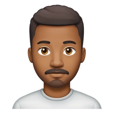 Jeune homme noir, trentaine avec une coupe en degradée, moustache legere et une barbe legere  sticker