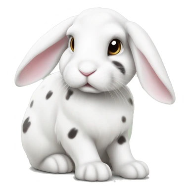 small lop eared white rabbit with spots sticker