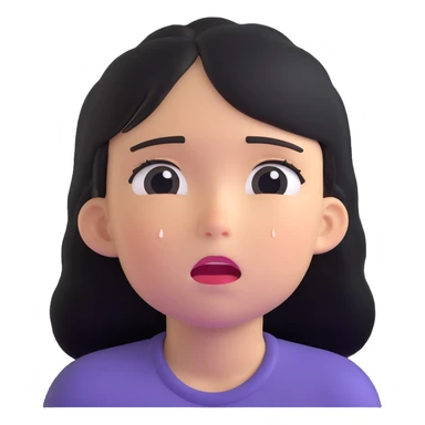 crying girl, looking up with tears streaming sticker