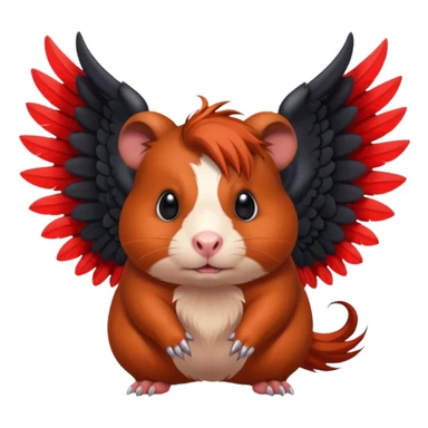 red evil guinea pig with wings sticker