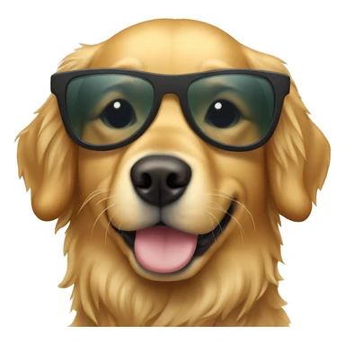Golden retriever with sunglases sticker