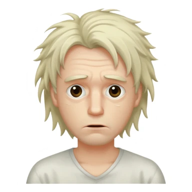 Weak man with disheveled hair sick sticker