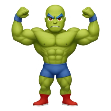 the word GOON with each letter designed to look muscular and strong, with rounded, stylized muscle bulges inspired by the green character's limbs sticker