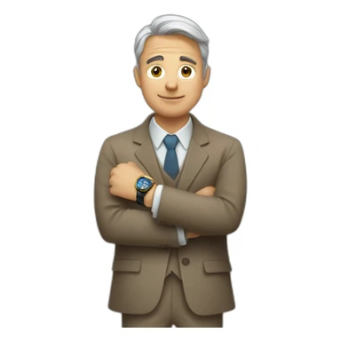 Un homme en costume qui regarde sa montre au poignet sticker