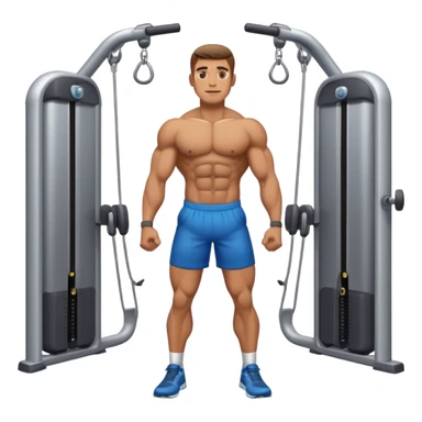 standing fit man cable-machine-exercise sticker