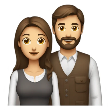 Homme barbe brune et une femme brune en jupe courte qui tiens la cuisse de l’homme sticker