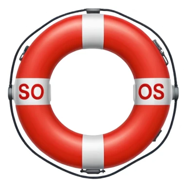 An SOS themed emoji life saver sticker