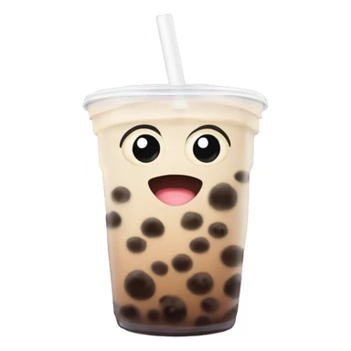Boba tea with eyes cute  sticker
