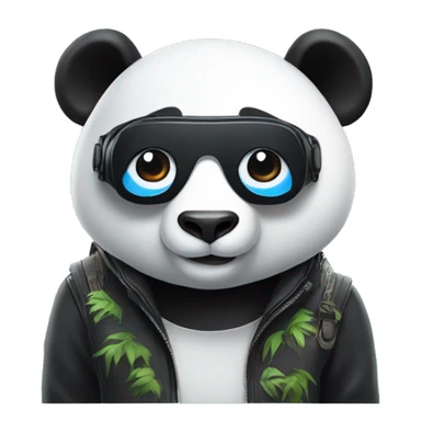 panda wearing meta quest vr headset sticker