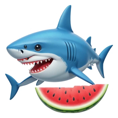 Shark with a watermelon top hat sticker