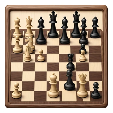 A chessboard with a few strategically placed pieces, including a king, queen, and pawns. The scene highlights the classic black and white squares of the board, emphasizing strategy and thoughtfulness in the game of chess. sticker