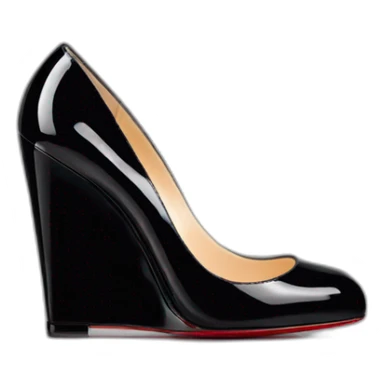 WEDGE heel LOUBOUTIN black PATENT sticker