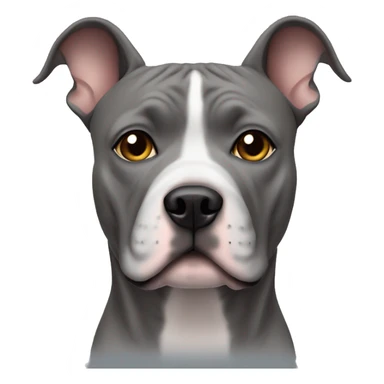 Solid gray Staffordshire terrier with pointy ears  sticker