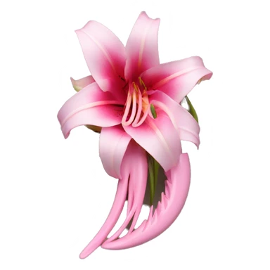 hair claw/clip with pink lily ( accessory)  sticker