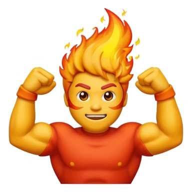 fire emoji add flex bicep behind it sticker