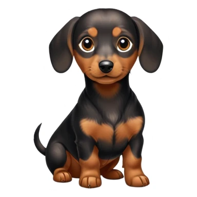 Dapple, black and tan mini dachshund sticker