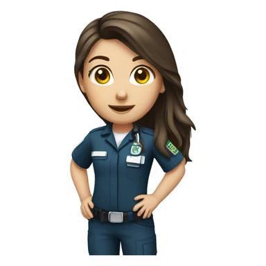 Paramedic brunette female long hair sticker
