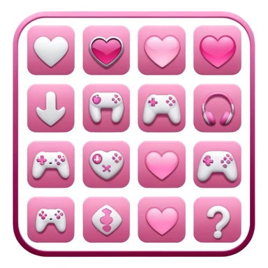 mix light pink dark pink and white girly gamer app sticker