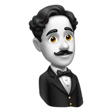side parted hair charlie chaplin sticker