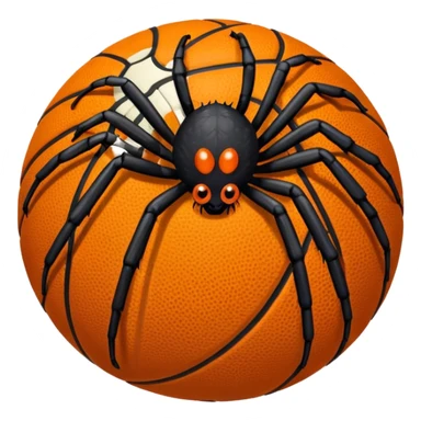 A spider with a basketball in the background  sticker