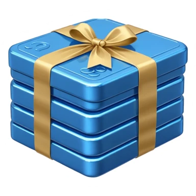 blue coins credit in a package sticker