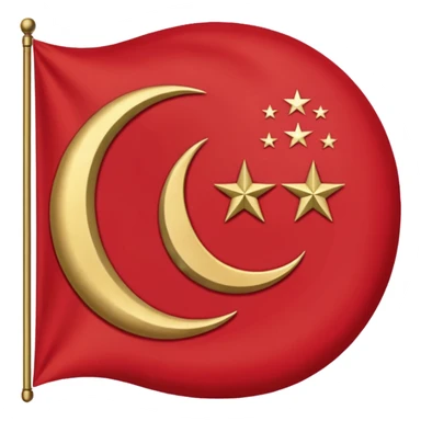 create an ottoman empire flag emoji. the shape of flag is like usual flag emojis alright sticker