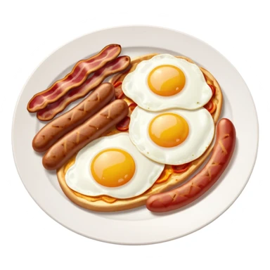 English Breakfast: Plate with eggs and bacon













 sticker