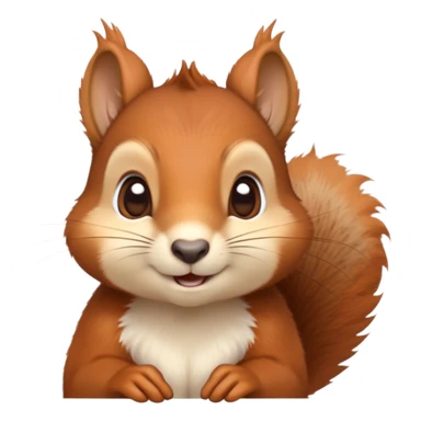cinematic-cute-squirrel-portrait-emoji,-head-tilted-playfully-and-inquisitively,-featuring-a-fluffy,-vibrant-auburn-fur-with-a-delicate-cream-belly-and-a-bushy-tail,-round,-sparkling-eyes-filled-with-curious-mischief, sticker
