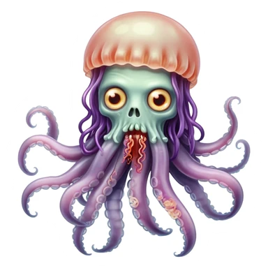 zombie eating jellyfish  sticker