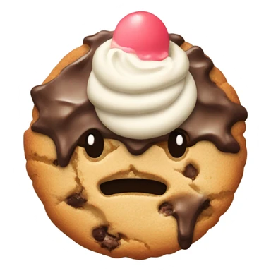 Cookie with ice cream on top sticker