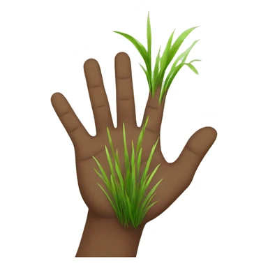 hand reaching to grass sticker