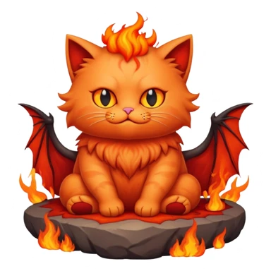 Insanely kitty sitting on a devil thrown in the middle of hell sticker