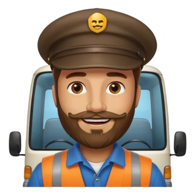 bearded minibus driver sticker