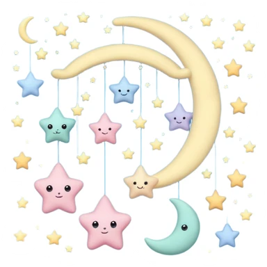baby Hanging mobile with stars and moon sticker