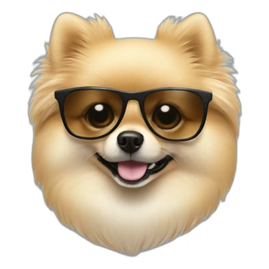 cream pomeranian with sunglasses sticker