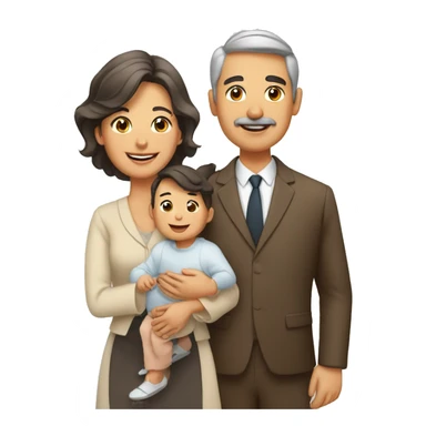 padre moreno, madre moreno y un hijo bebe sticker