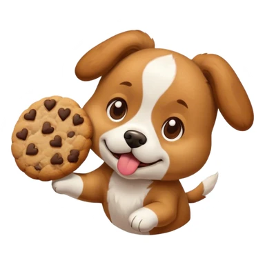 Dog giving flying kiss as cookie emoji sticker