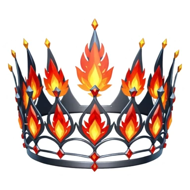 fantasy magic tiara of fire and ash low poly sticker