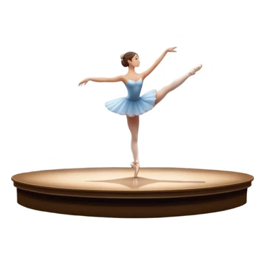 Icon for Ballet: a theater stage with silhouette of a ballerina in an elegant pose, surrounded by spotlight and stage lights. The icon should convey the grace and beauty of ballet, with focus on the dancer and the dramatic lighting. Transparent background. sticker