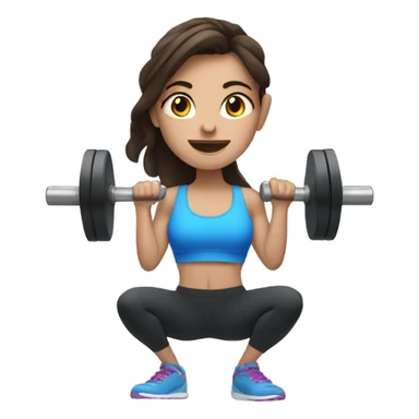 brunette girl with blue eyes lifting weights sticker