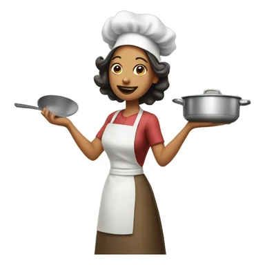 Housewife cooking sticker