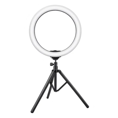 white glowing ring light on white tripod sticker