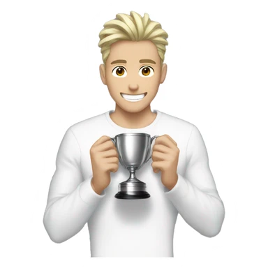 white anime men with win cup sticker