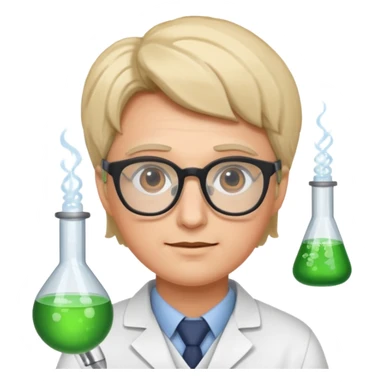 a scientist wearing glasses sticker