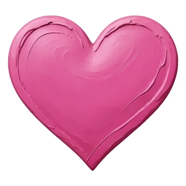 pink heart on canvas paint  sticker