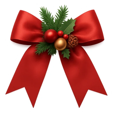 Christmas bow with decoration , remove background sticker