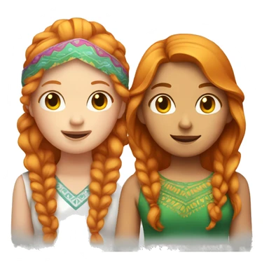 Ginger girl and Mexican girl being besties sticker
