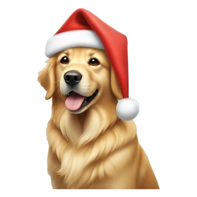 Golden retriever wearing a Santa hat  sticker