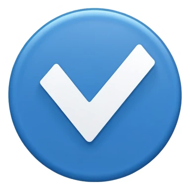 Mavi yuvarlağın içinde beyaz tik sticker