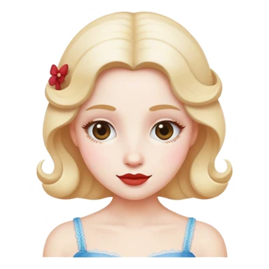Cinematic Realistic Am√©lie Pop Culture Emoji, featuring a whimsical, charming portrayal inspired by the iconic French film rendered with delicate textures and nostalgic, soft lighting. sticker